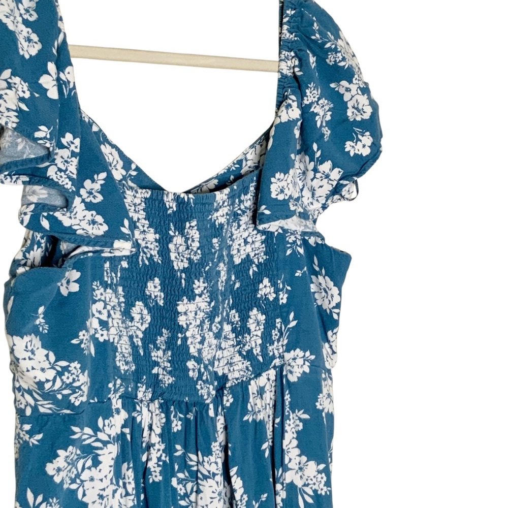 Old Navy Blue Floral Midi Dress. Size XL - Picture 4 of 6